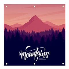 Mountains Forest Pine Banner And Sign 4  X 4  by NiOng