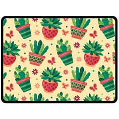 Cactus Love 5 Double Sided Fleece Blanket (large)  by designsbymallika