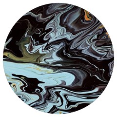 Abstract Painting Black Round Trivet by nateshop