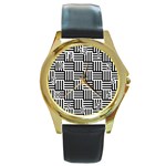 Basket Round Gold Metal Watch Front