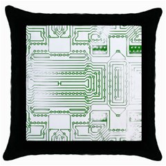 Circuit Board Throw Pillow Case (black) by Sapixe