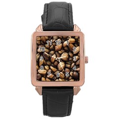 Coffe Rose Gold Leather Watch  by nateshop