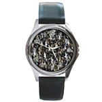 Background-star-white Gold Round Metal Watch Front