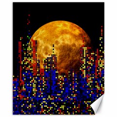 Skyline Frankfurt Abstract Moon Canvas 11  X 14 