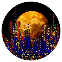 Skyline Frankfurt Abstract Moon Round Trivet