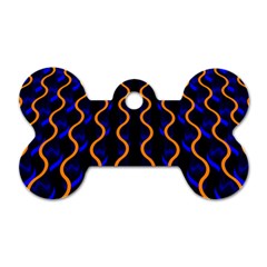 Pattern Abstract Wwallpaper Waves Dog Tag Bone (two Sides)