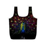 Beautiful Peacock Feather Full Print Recycle Bag (S) Back