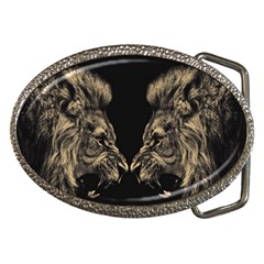 Animalsangry Male Lions Conflict Belt Buckles by Jancukart