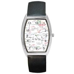 Math Formula Pattern Barrel Style Metal Watch by Wegoenart