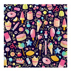 Cute-seamless-pattern-with-colorful-sweets-cakes-lollipops Banner And Sign 4  X 4  by Wegoenart