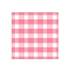 Pink And White Plaids Satin Bandana Scarf 22  X 22  by ConteMonfrey