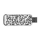 Black And White Leopard Print Jaguar Dots Portable USB Flash (Two Sides) Back