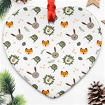 Rabbit, Lions And Nuts  Ornament (Heart) Front