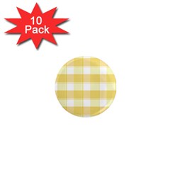 White And Yellow Plaids 1  Mini Magnet (10 Pack)  by ConteMonfrey