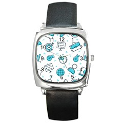 Pattern Business Graphics Seamless Square Metal Watch by Wegoenart