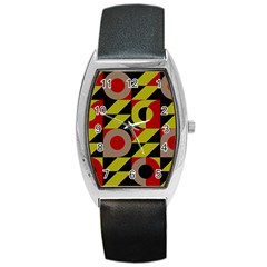 Illustration Background Pattern Texture Design Barrel Style Metal Watch by Wegoenart