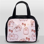 Pig Cartoon Background Pattern Classic Handbag (Two Sides) Front