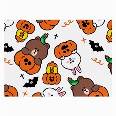 Illustration Pumpkin Bear Bat Bunny Chicken Large Glasses Cloth (2 Sides) by Sudhe