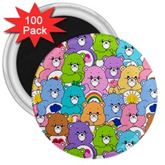 Care Bears Bear Background Cartoon 3  Magnets (100 Pack) by Sudhe