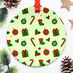 Illustration Festive Background Holiday Background Ornament (round) by Amaryn4rt