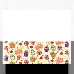 Food Illustration Cupcake Pattern Lollipop Rectangular Jigsaw Puzzl by Amaryn4rt