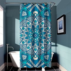 Mandala Blue Shower Curtain 36  X 72  (stall)  by zappwaits