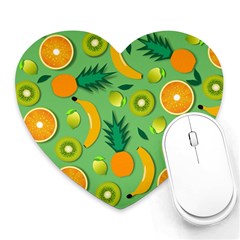 Fruit Tropical Pattern Design Art Heart Mousepads by danenraven