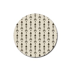 Black And Grey Arrows Rubber Coaster (round) by ConteMonfrey