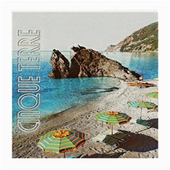 Beach Day At Cinque Terre, Colorful Italy Vintage Medium Glasses Cloth (2 Sides) by ConteMonfrey