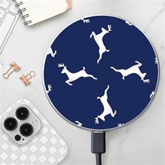 Silver Reindeer Blue Wireless Charger by TetiBright