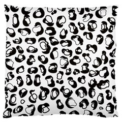 Black And White Leopard Print Jaguar Dots Large Cushion Case (two Sides) by ConteMonfreyShop