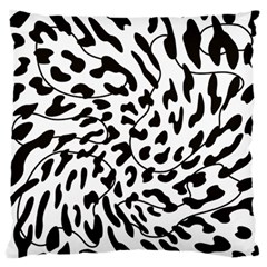 Leopard Print Black And White Draws Large Flano Cushion Case (two Sides) by ConteMonfreyShop