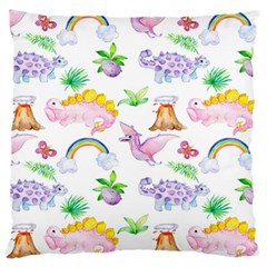 Dinosaurs Are Our Friends  Large Flano Cushion Case (two Sides) by ConteMonfreyShop