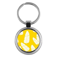 Yellow Banana Leaves Key Chain (round) by ConteMonfreyShop