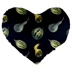 Vintage Vegetables Zucchini Large 19  Premium Flano Heart Shape Cushion by ConteMonfreyShop