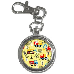 Seamless Pattern Vector Industrial Vehicle Cartoon Key Chain Watches by Jancukart