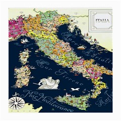 Map Italy Blue Medium Glasses Cloth (2 Sides) by ConteMonfrey