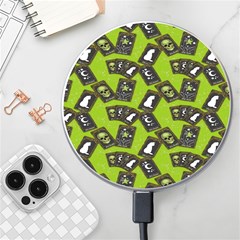 Cats And Skulls - Modern Halloween  Wireless Charger by ConteMonfrey