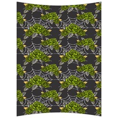 Halloween - Green Roses On Spider Web  Back Support Cushion by ConteMonfrey