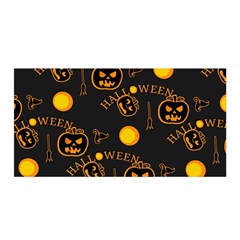 Halloween Background Pattern Satin Wrap 35  X 70  by Ravend