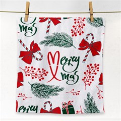 Merry Xmas Seamless Christmas Pattern Face Towel by danenraven