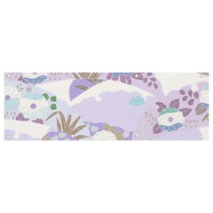 Purple Japanese Pattern Texture Violet Textile Banner And Sign 9  X 3  by danenraven