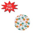 Pineapple Background Pattern Fruit 1  Mini Buttons (100 pack)  Front