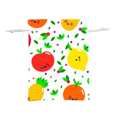 Pattern Fruit Fruits Orange Green Lightweight Drawstring Pouch (l) by Wegoenart