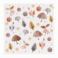 Autumn Leaf Leaves Nature Art Boho Background Medium Glasses Cloth (2 Sides) by Wegoenart