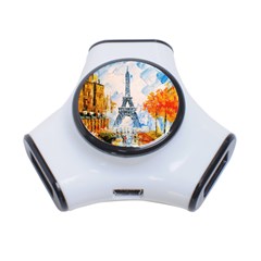 Eiffel Tower Landmark Architecture  Artistic 3-port Usb Hub by danenraven