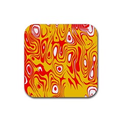 Red-yellow Rubber Coaster (square) by nateshop