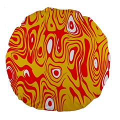 Red-yellow Large 18  Premium Round Cushions by nateshop