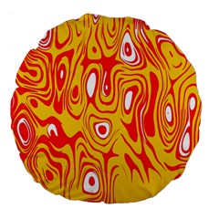 Red-yellow Large 18  Premium Flano Round Cushions by nateshop