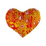 Red-yellow Standard 16  Premium Flano Heart Shape Cushions Back